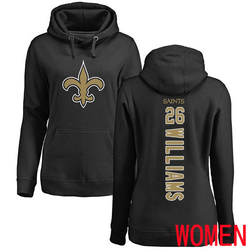New Orleans Saints Black Women P J  Williams Backer NFL Football #26 Pullover Hoodie Sweatshirts